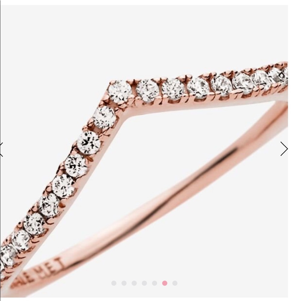 NWT Pandora Sparkling Wishbone Stackable Ring - Picture 6 of 8